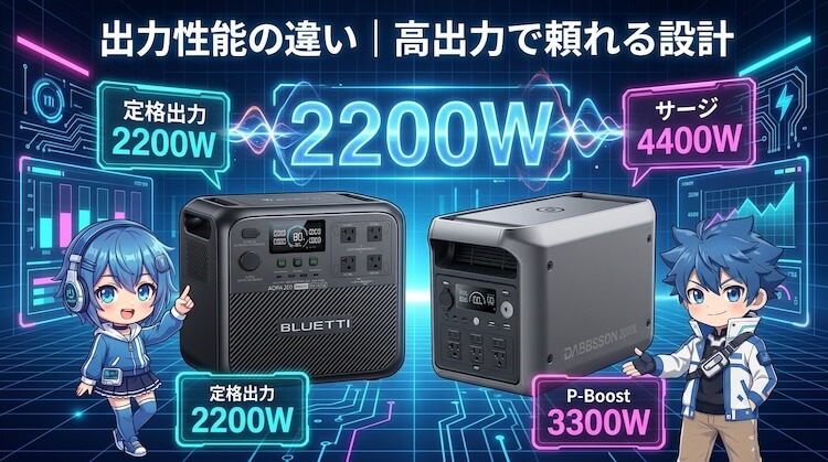 出力性能の違い|AORA 200と2000Lはどちらも高出力で頼れる設計