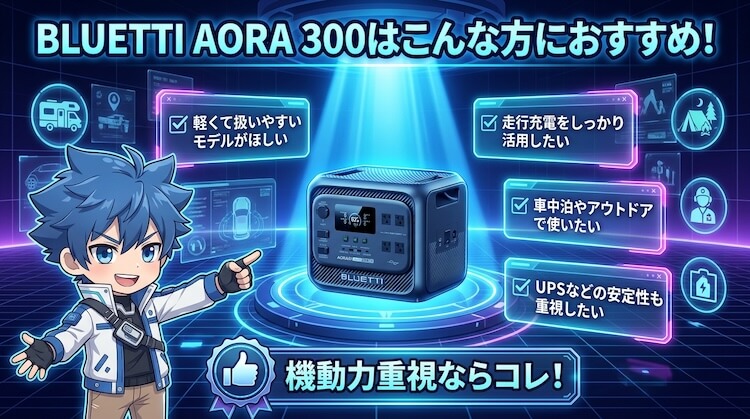 BLUETTI AORA 300はこんな方におすすめ!