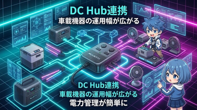 DC Hub（別売）連携で車載機器の運用幅が広がる