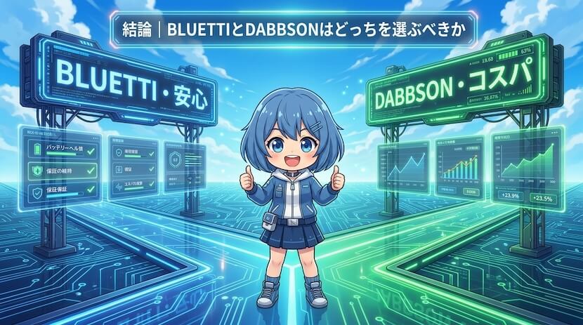 結論|BLUETTIとDABBSSONはどっちを選ぶべきか