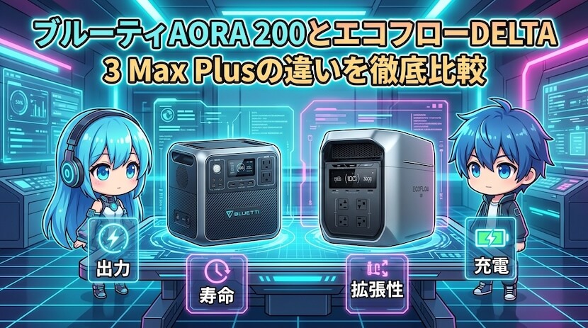 ブルーティAORA 200とエコフローDELTA 3 Max Plusの違いを徹底比較