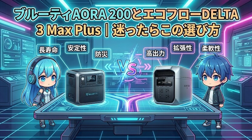 ブルーティ AORA 200とエコフロー DELTA 3 Max Plus｜迷ったらこの選び方