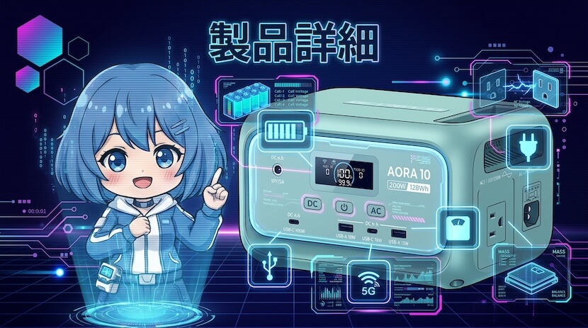 BLUETTI AORA 10の製品詳細 ― 全スペック一覧