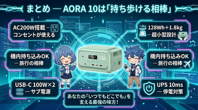 まとめ｜AORA 10は「持ち歩ける相棒」