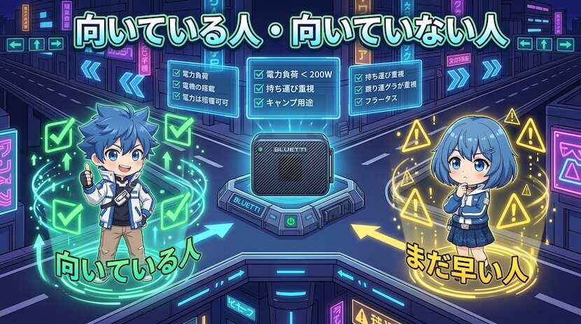 Charger 2が向いている人・向いていない人