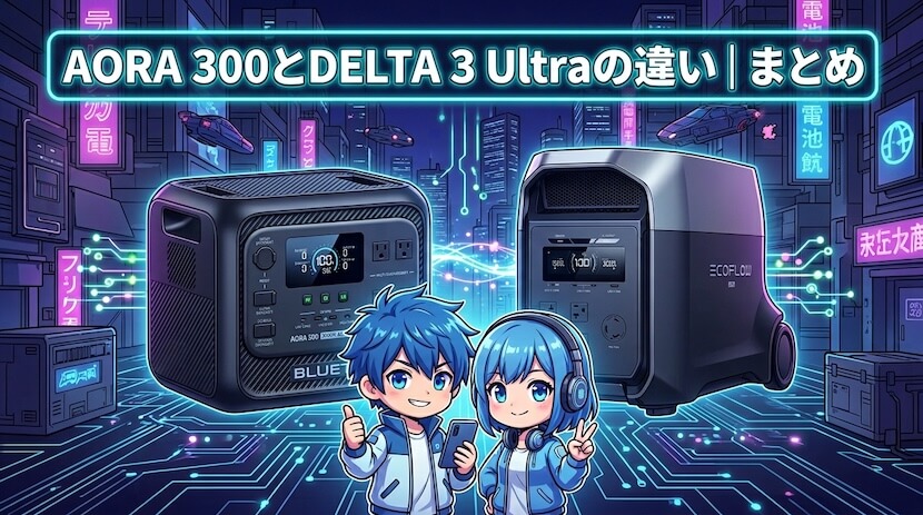 AORA 300とDELTA 3 Ultraの違い|まとめ