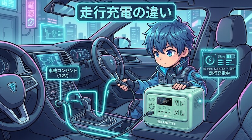 走行充電の違い|AORA 100 V2は選択肢が広く、Classicは実用重視