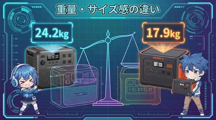 重量・サイズ感の違い