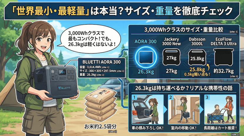 「世界最小・最軽量」は本当？サイズ・重量を徹底チェック