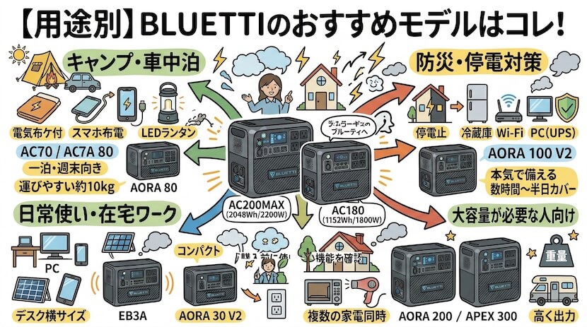 【用途別】BLUETTIのおすすめモデルはコレ！
