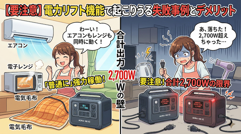【要注意】電力リフト機能で起こりうる失敗事例とデメリット