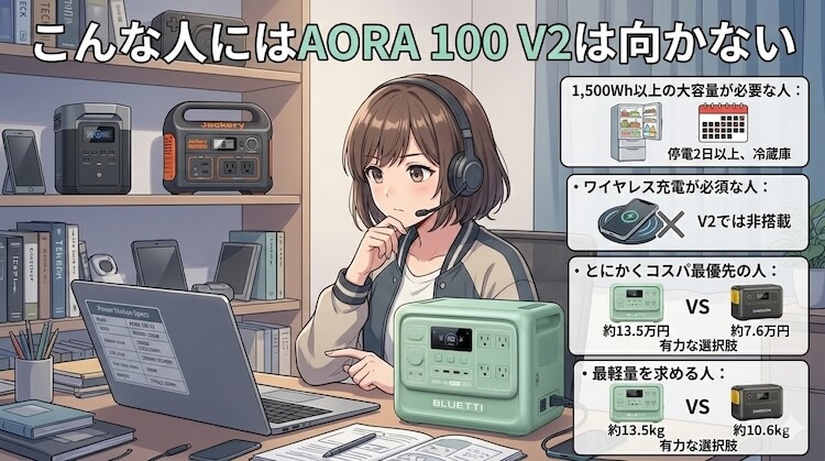 こんな人にはAORA 100 V2は向かない