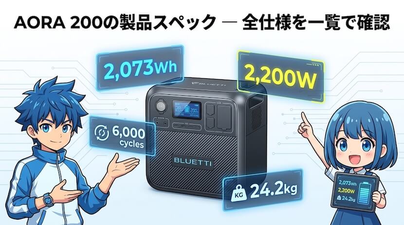 AORA 200の製品スペック ― 全仕様を一覧で確認