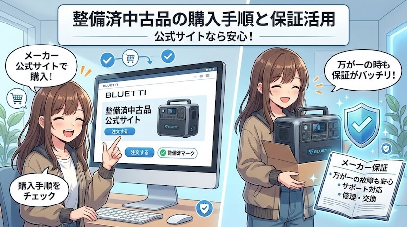 ブルーティ整備済中古品の購入手順と保証の活用方法