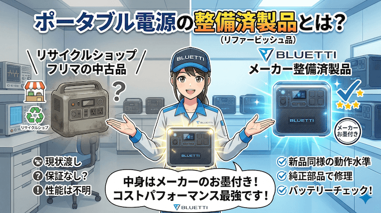 ポータブル電源の整備整備済製品の定義