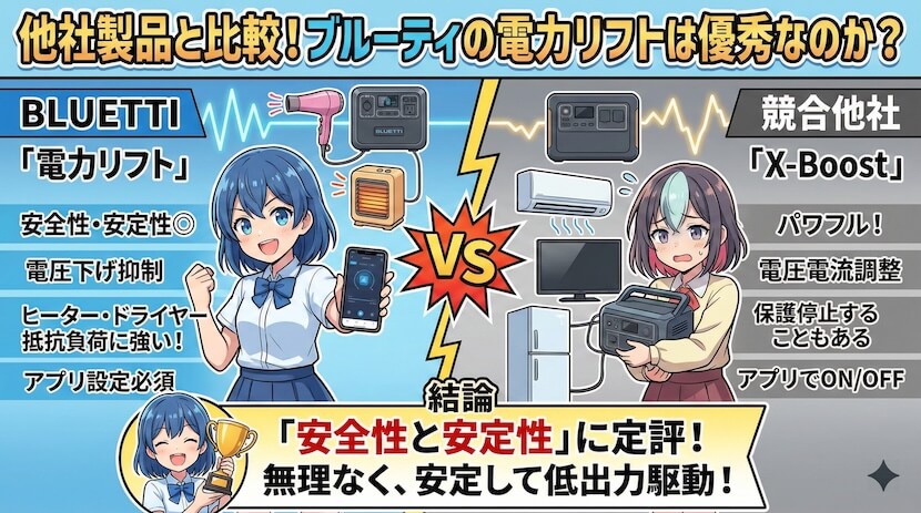 他社製品と比較！ブルーティの電力リフトは優秀なのか？