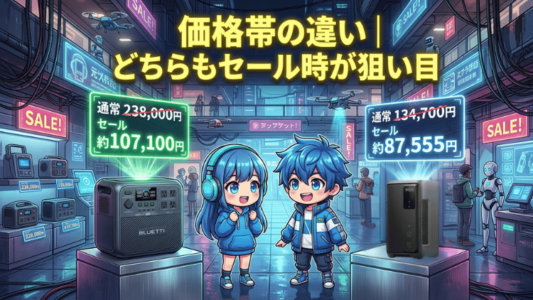 価格帯の違い|どちらもセール時が狙い目