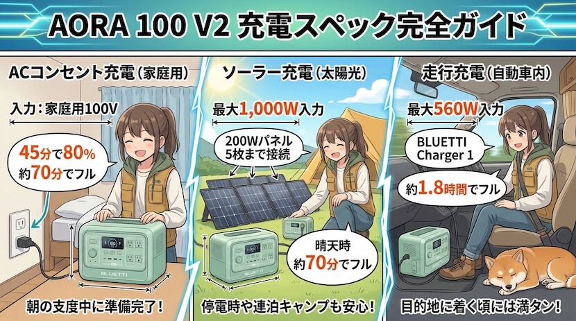 充電スペック完全ガイド ― AC・ソーラー・走行充電