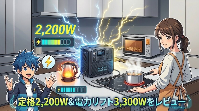 定格2,200W&電力リフト3,300Wをレビュー