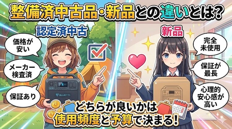 整備済中古品・新品との違いとは？