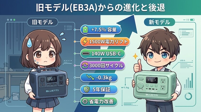 旧モデル(EB3A)からの進化と後退