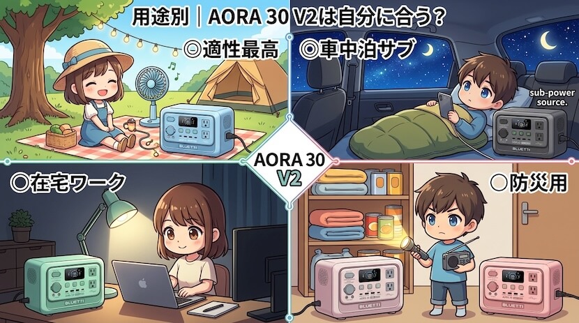 用途別|AORA 30 V2は自分に合う?
