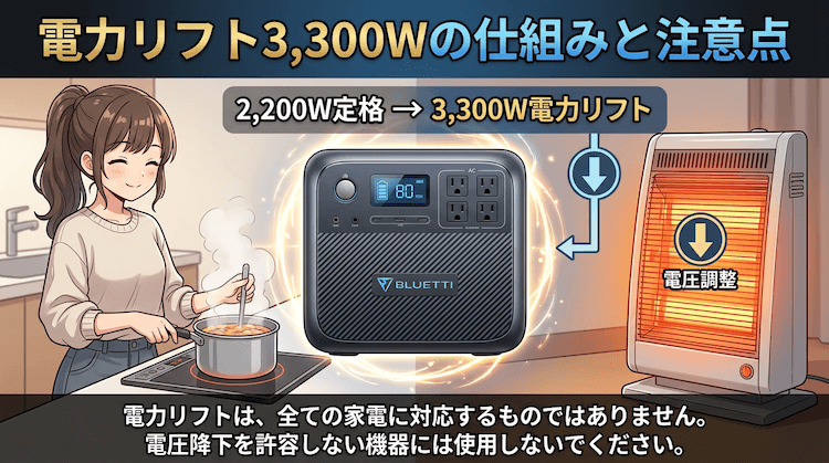 電力リフト3,300Wの仕組みと注意点